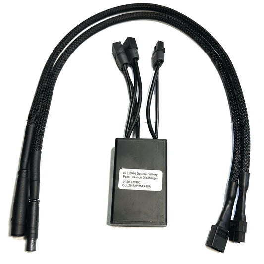 ElectricAllWheel 40A Dual Battery Discharge Balancer Kit (Z2095 2-Pin to XT60 Cables) is a plug & play solution for easy electric bike battery maintenance, supporting 7.2V–12V/40A batteries with split cables and connectors.