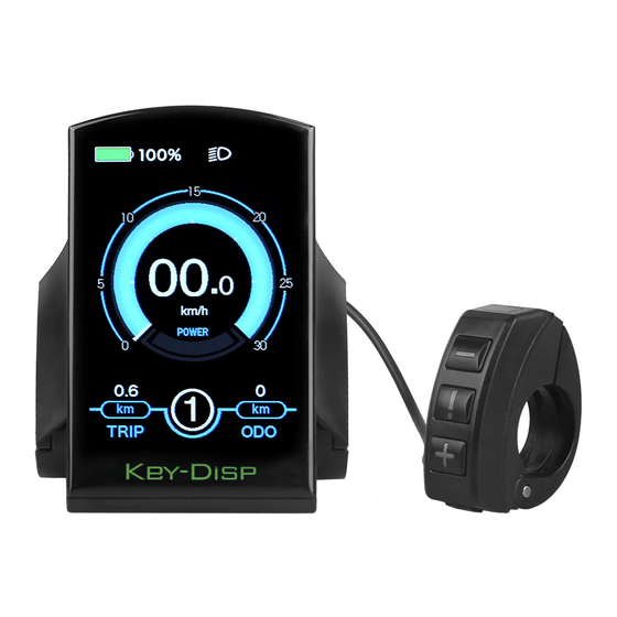 The Key Disp Key Display KD986N is an upgrade or replacement LCD with speedometer, battery indicator, USB-C charging, and control buttons for eBikes and scooters.