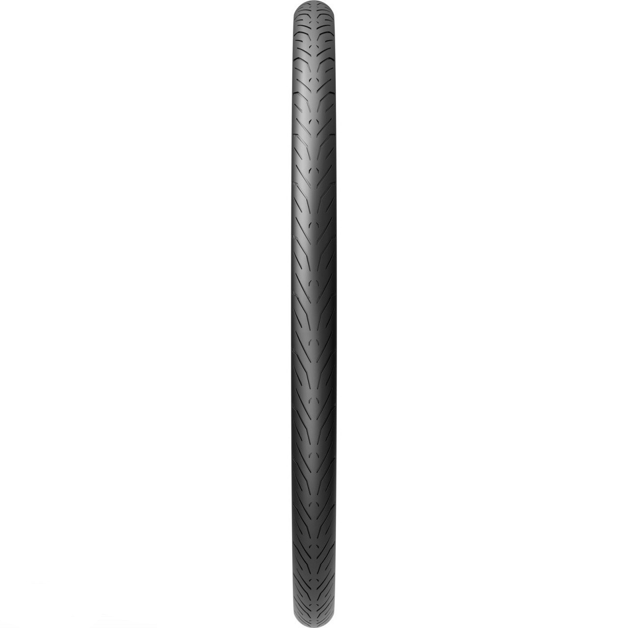 A front-facing view shows the Pirelli Cycl-e GT 27.5x2.35 tire, highlighting its slim black profile and directional tread against a white background.