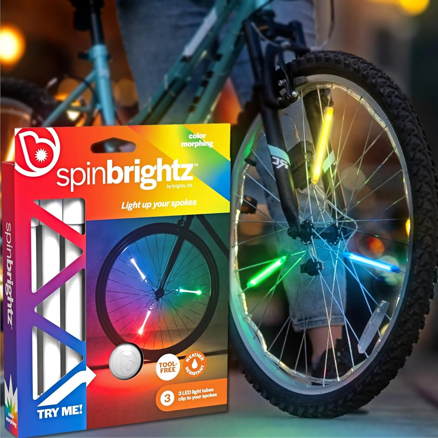 Spin Brightz by Brightz provides vibrant, weather-resistant LED wheel lights in various colors, perfect as light-up spoke accessories.