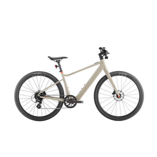 A Velotric - T1 ST - Sand - M bike on a black background.