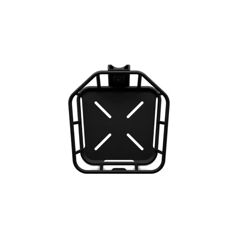 The Segway Front Basket by Segway features a black metal rectangular open-frame design, shown from above on a white background—an excellent e-bike accessory.