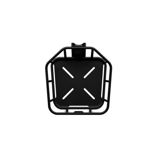 The Segway Front Basket by Segway features a black metal rectangular open-frame design, shown from above on a white background—an excellent e-bike accessory.