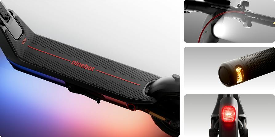 Segway Ninebot E3 Pro electric scooter, headlight and ambient lighting