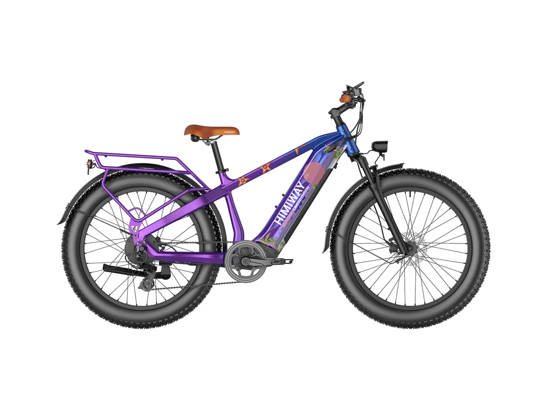 A Himiway - Zebra - California Limited Edition ebike with 26-inch Kenda fat tire, displayed on a white background.