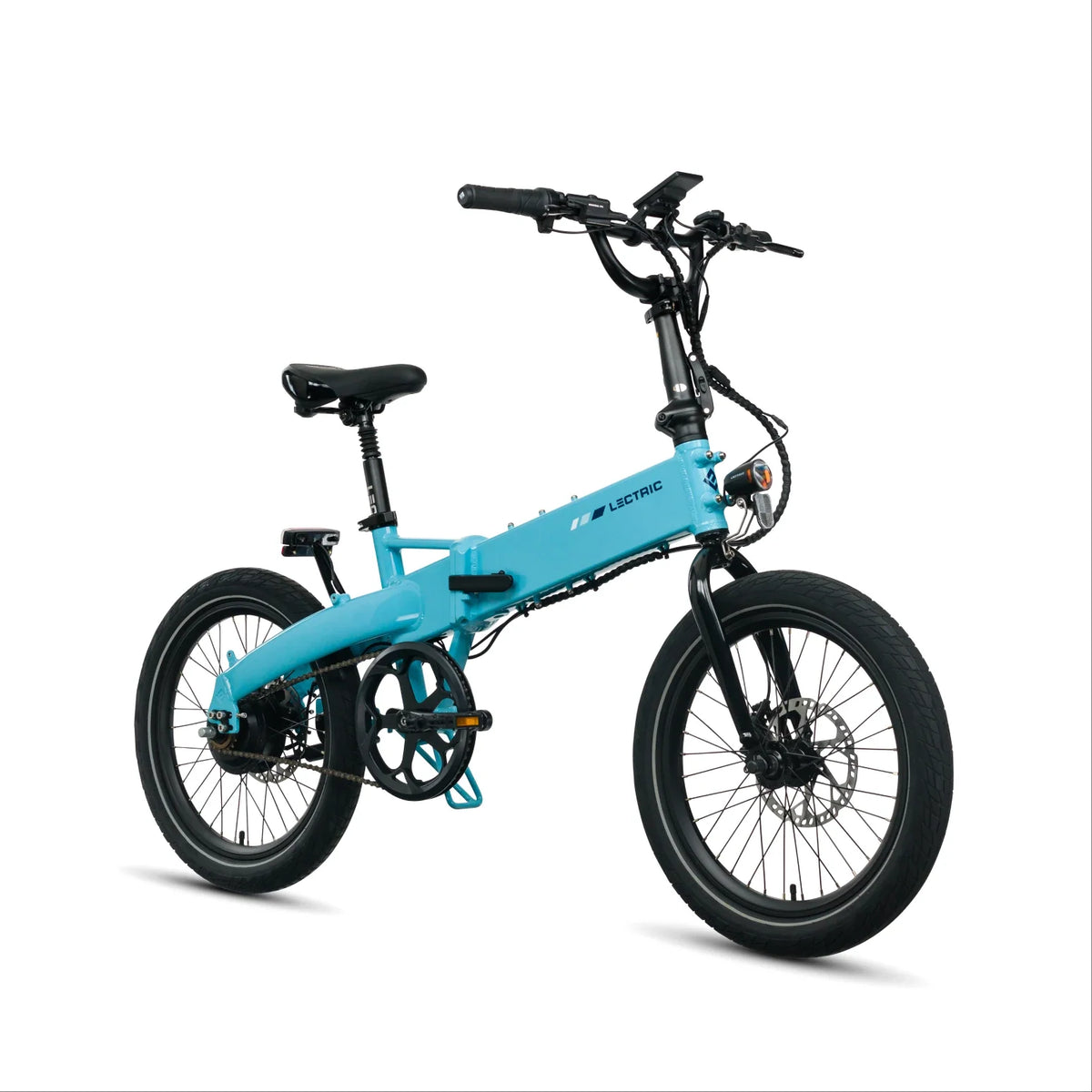 Lectric XP Lite3 Blue Mist three-quarter view at Tampa Bay eBikes