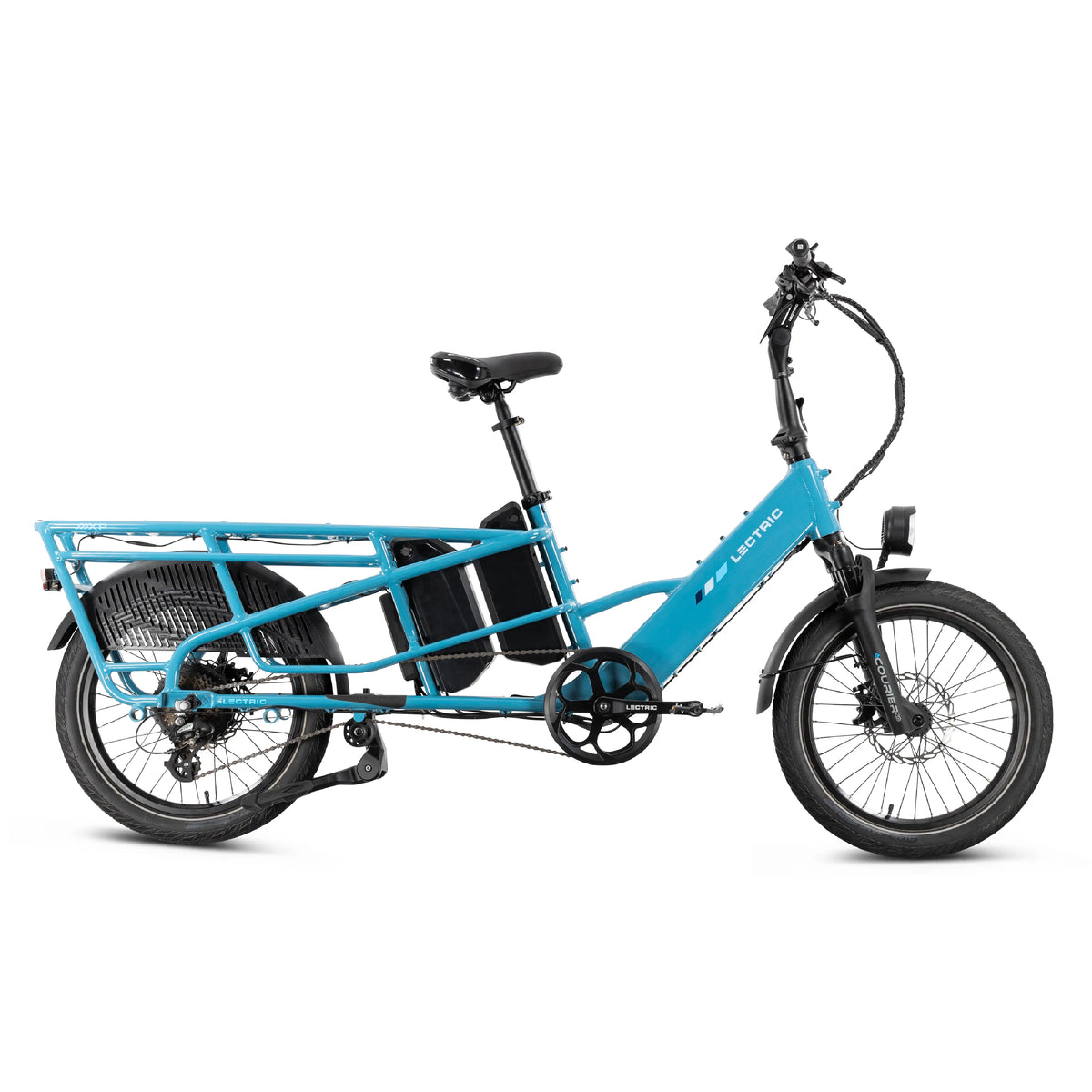 Lectric XPedition2 Raindrop Blue dual-battery configuration electric bike, side view