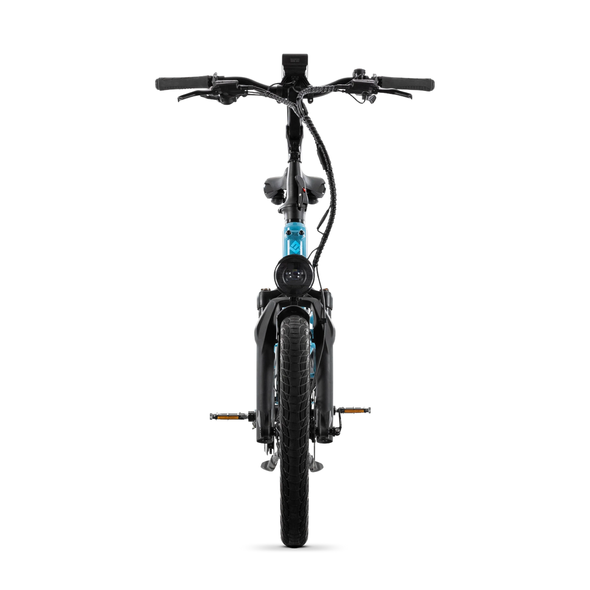 Lectric XPedition2 Raindrop Blue electric bike, front view