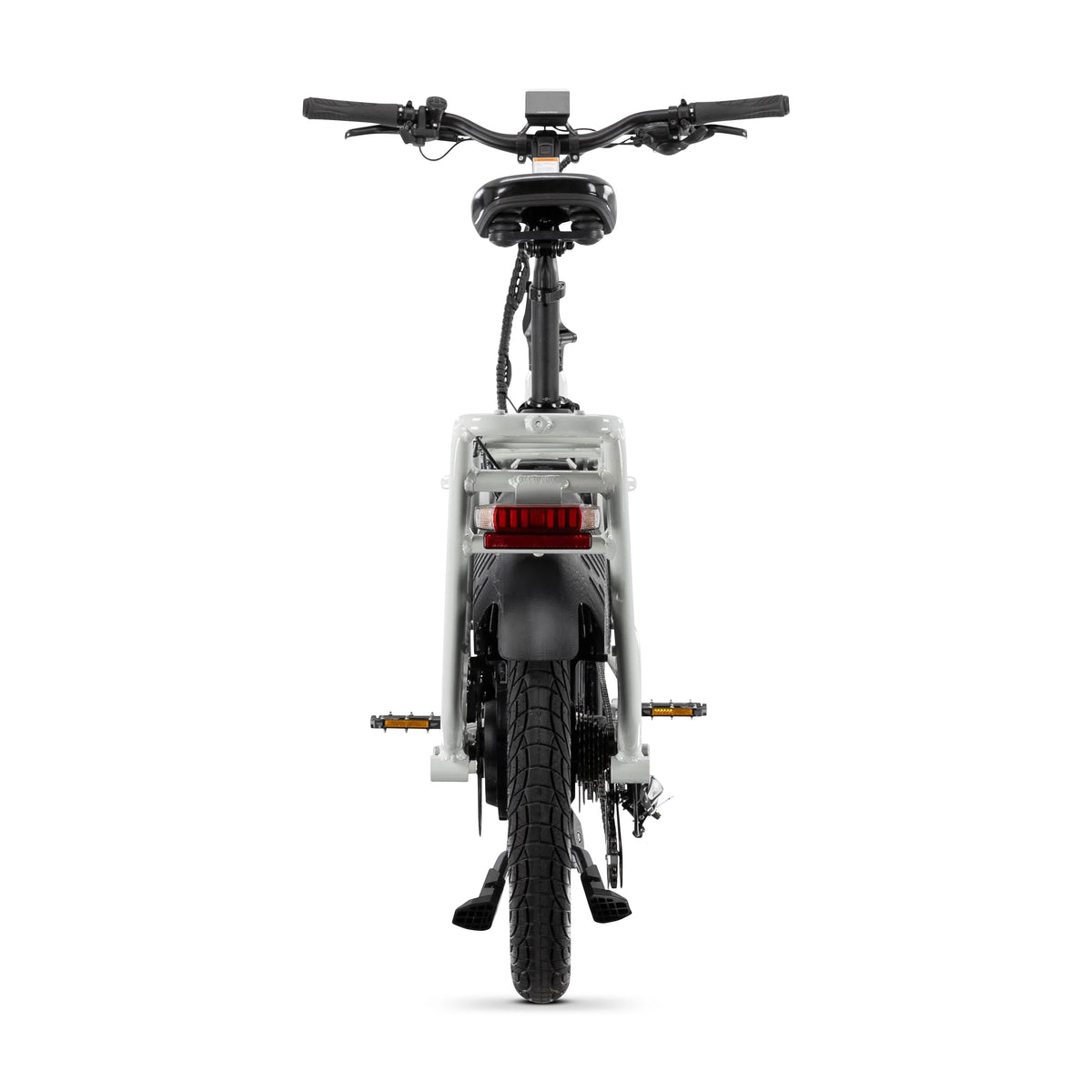 Lectric XPedition2 Stratus White electric bike, rear view