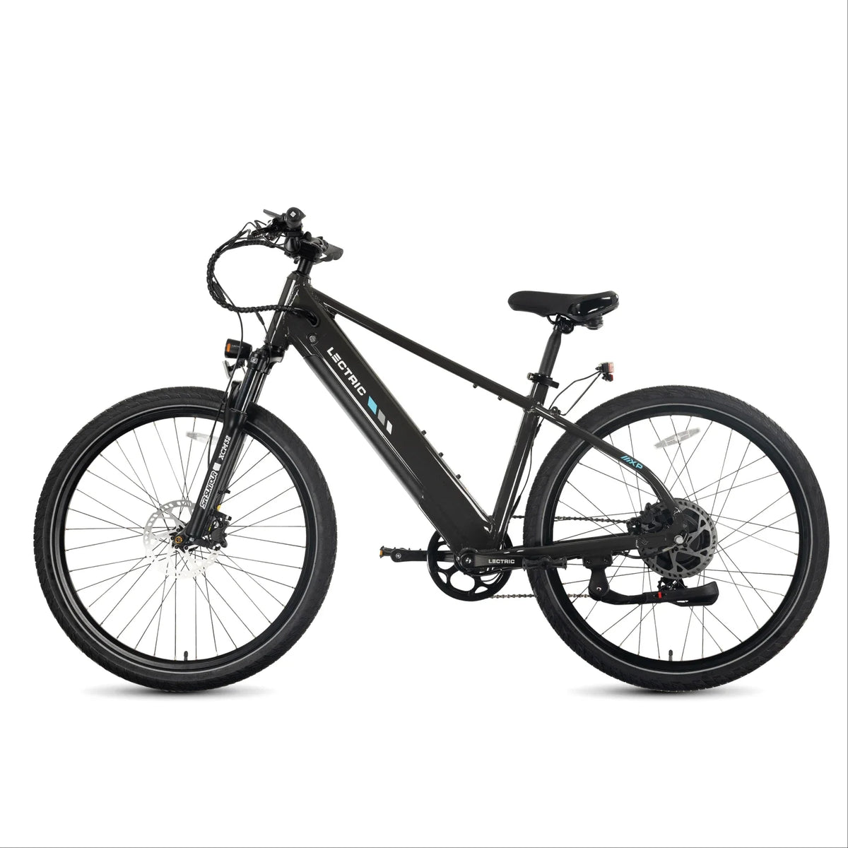 Lectric XPress2 Tempest Grey Commuter electric bike, side profile facing left