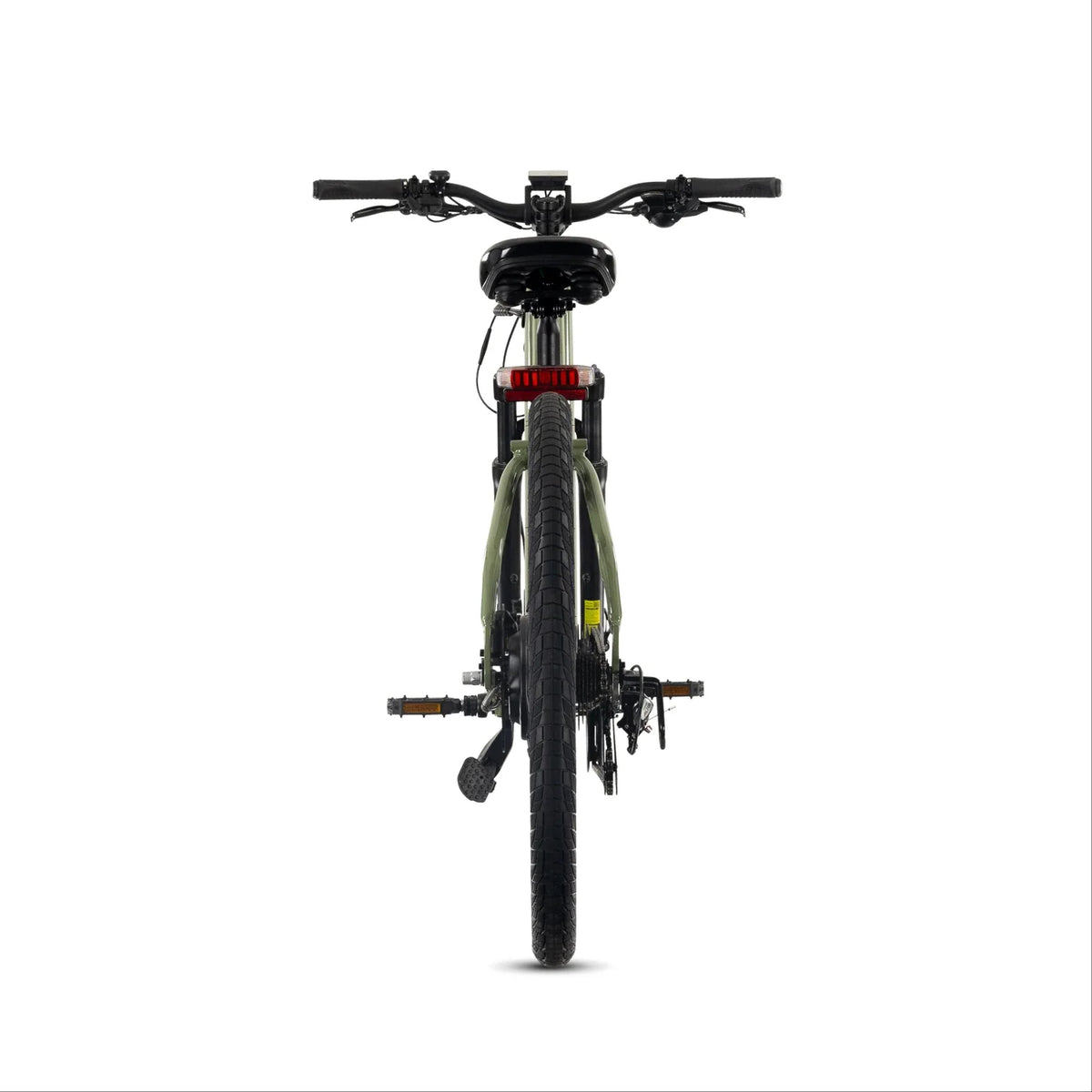 Lectric XPress2 Pine Green Commuter electric bike, rear view