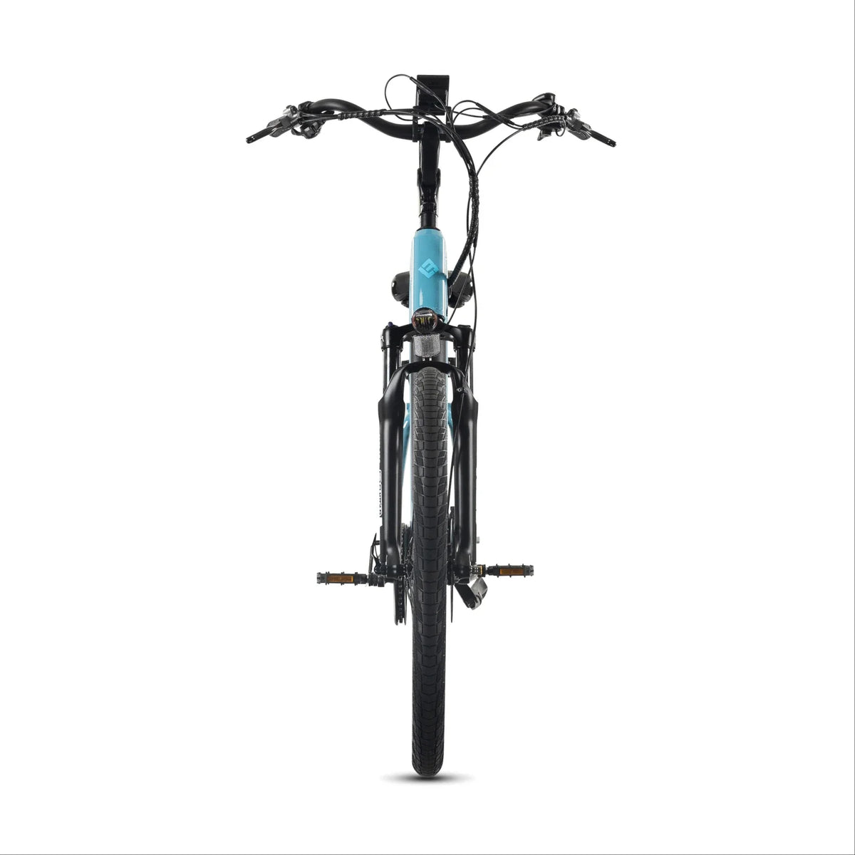 Lectric XPress2 Raindrop Blue Cruiser electric bike, front view