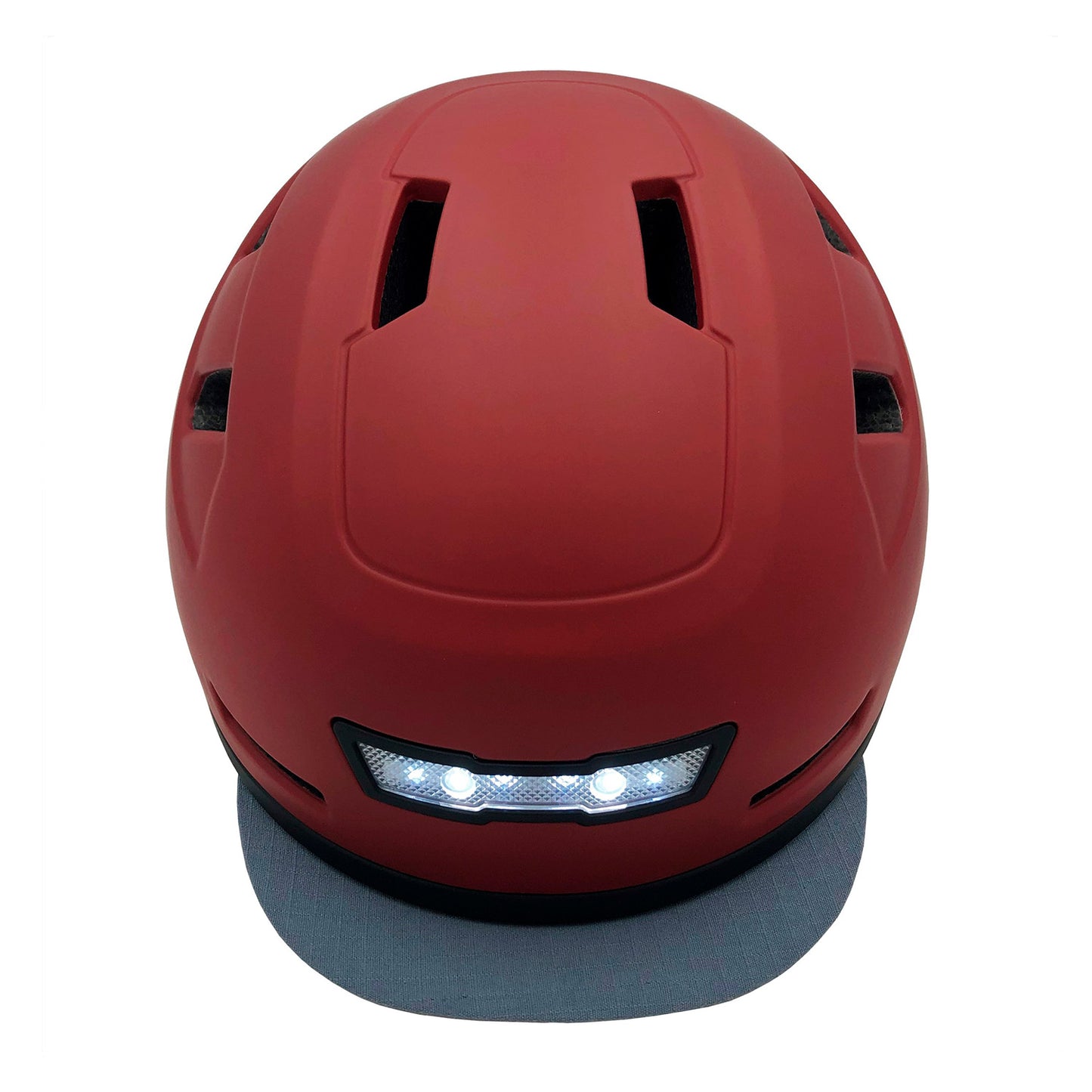 XNITO e-bike safety helmet with integrated LED front and rear lights on visor, CPSC certified.