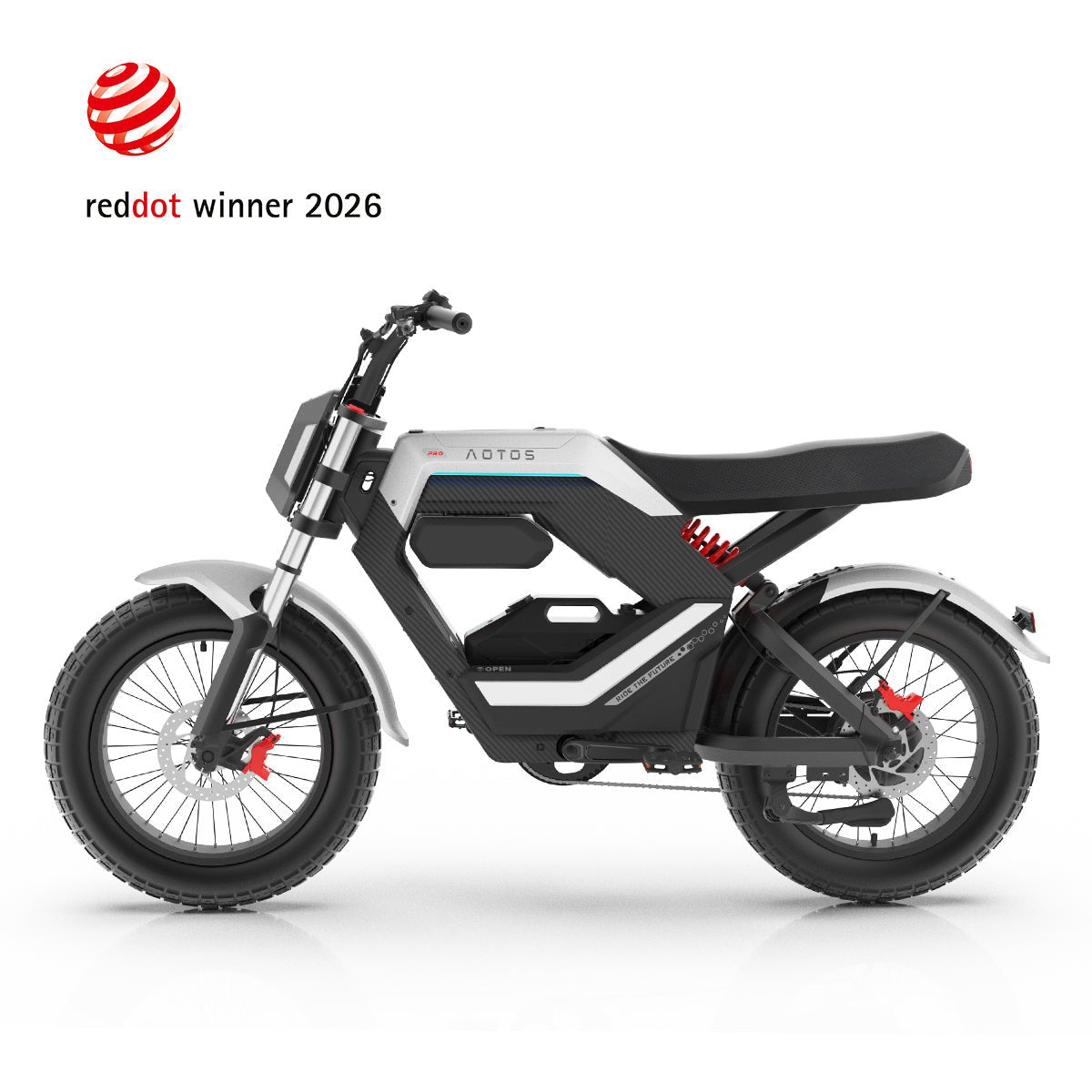 AOTOS FLUX X26 Pro electric bike side profile with under-frame storage bag