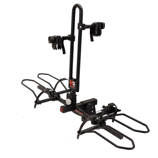 A Hollywood Racks RV Rider with two handles and wheel holders.