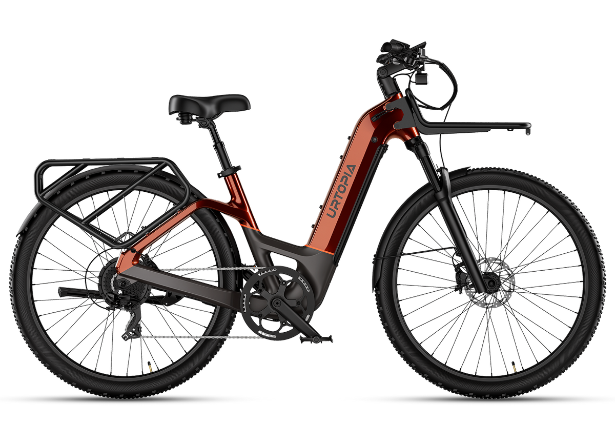 Urtopia Carbon Atom electric bike in Copper, side profile