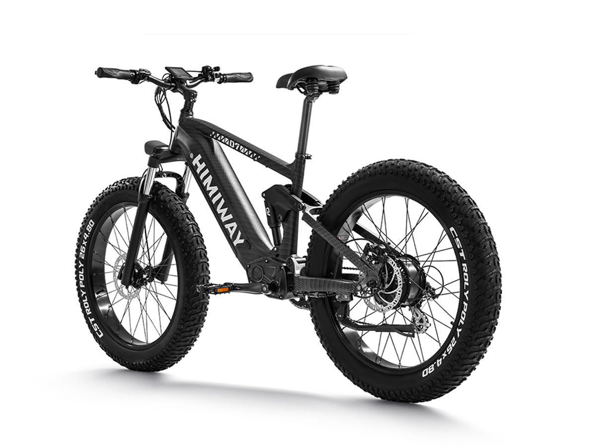 The Himiway - Cobra D7 ebike, powered by a 750W gear hub motor, is showcased against a crisp white background.