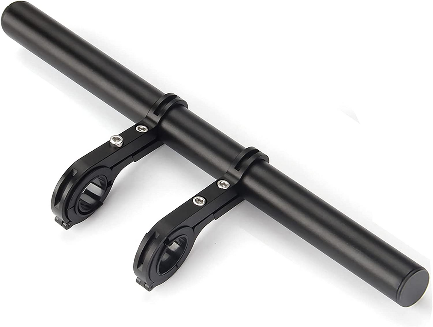 Tampa Bay eBikes Handlebar Extender 12in with black finish, featuring two clamps and bolts for bicycles.