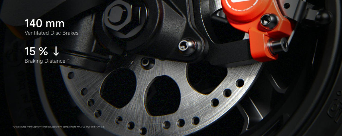Segway Ninebot MAX G3 Plus electric scooter, disc brakes and intelligent braking system