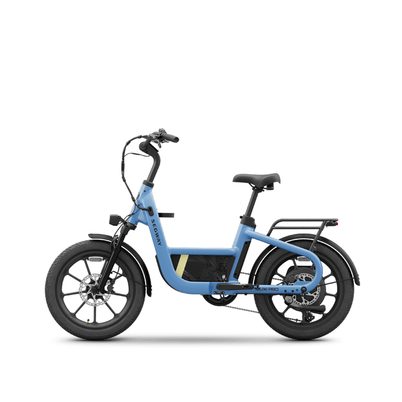 Segway MUXI Pro cargo electric bike in Reef Blue, side profile facing left