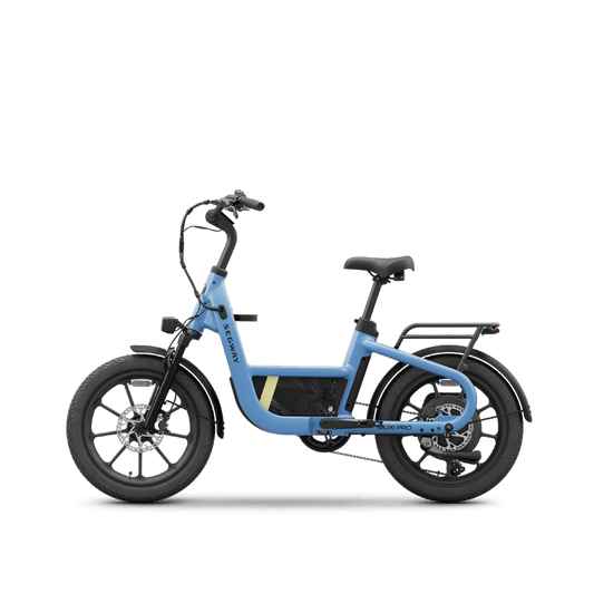 Segway MUXI Pro cargo electric bike in Reef Blue, side profile facing left