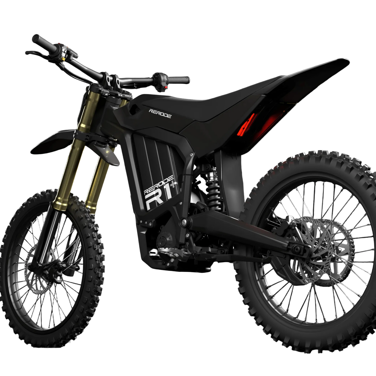 RERODE R1+ Electric Dirt Bike rear three-quarter view with Black decals