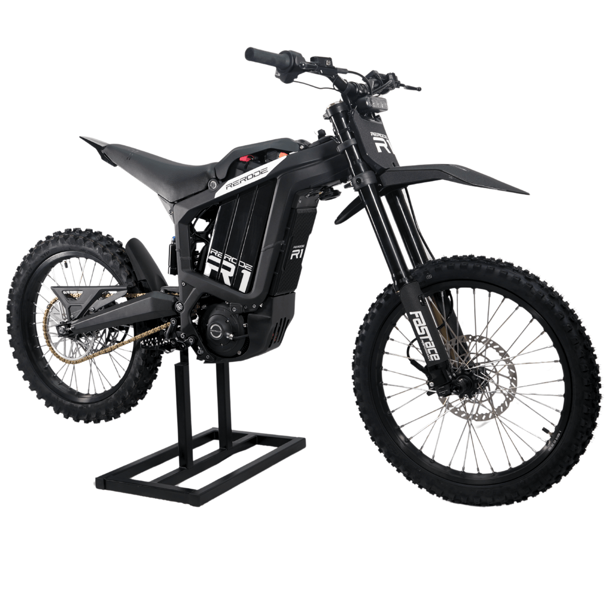 RERODE R1 Electric Dirt Bike three-quarter view in Black