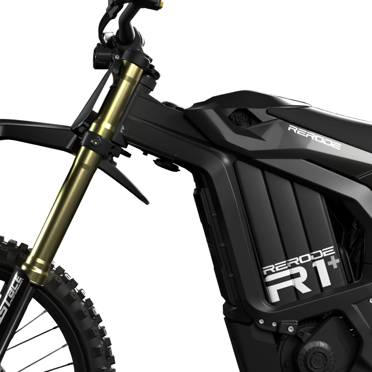 RERODE R1+ Electric Dirt Bike front bodywork and suspension with Black decals