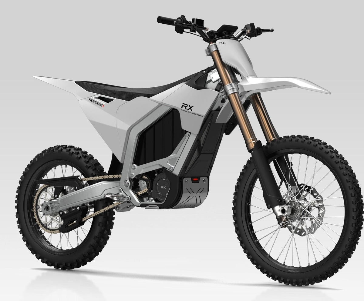 RERODE RX Electric Dirt Bike pre-production three-quarter view
