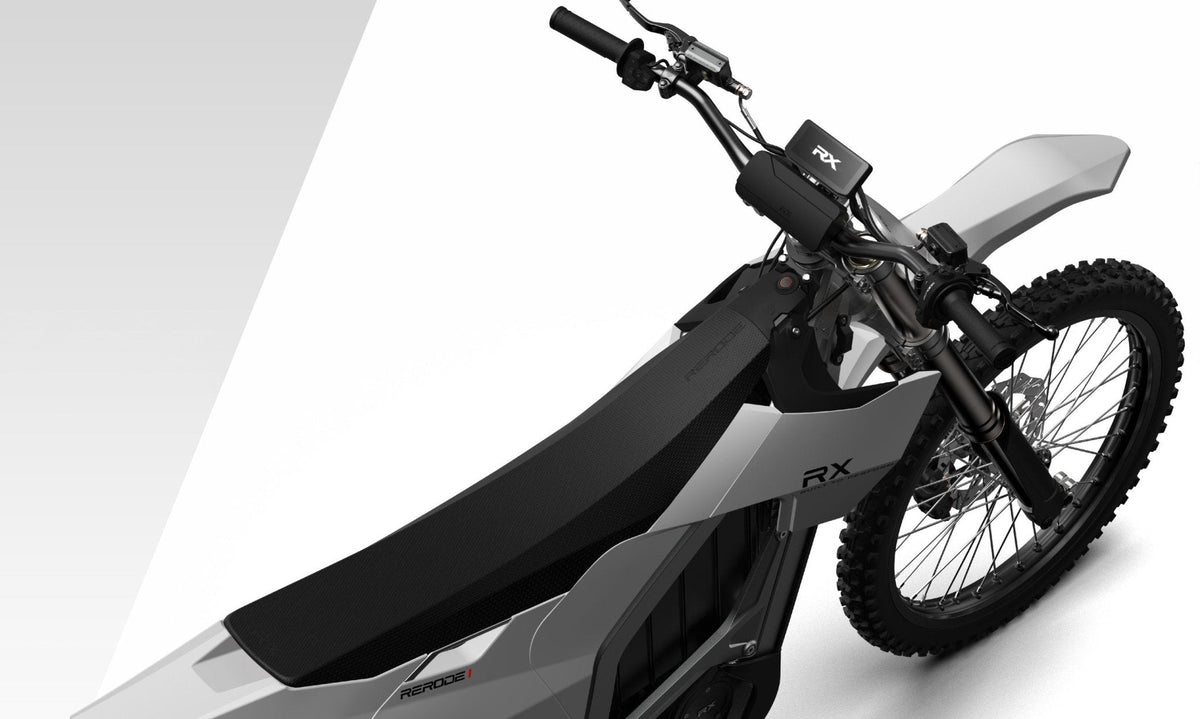 RERODE RX Electric Dirt Bike seat and cockpit from above