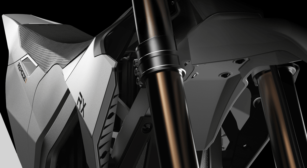 RERODE RX Electric Dirt Bike front suspension detail