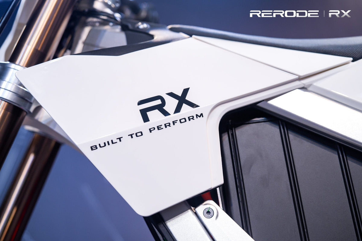 RERODE RX Electric Dirt Bike RX branded side panel