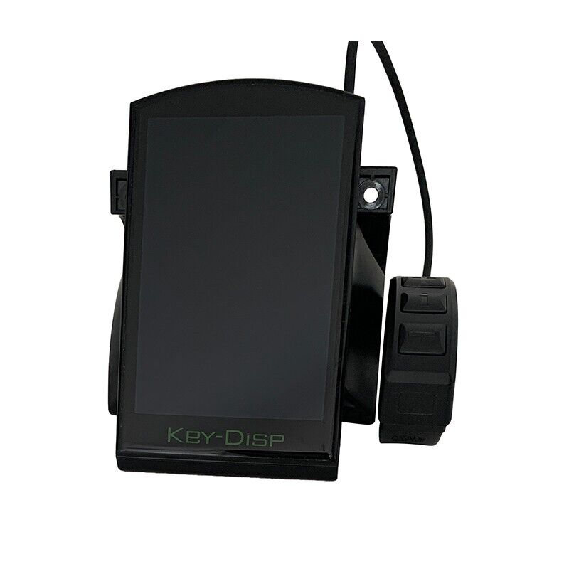 A black electronic device with a screen and an attached control unit labeled "KEY-DISP," likely the Key Display KD718. It appears to be an interface or display for another system, perhaps related to ebike components, potentially indicating stats like maximum speed limit.