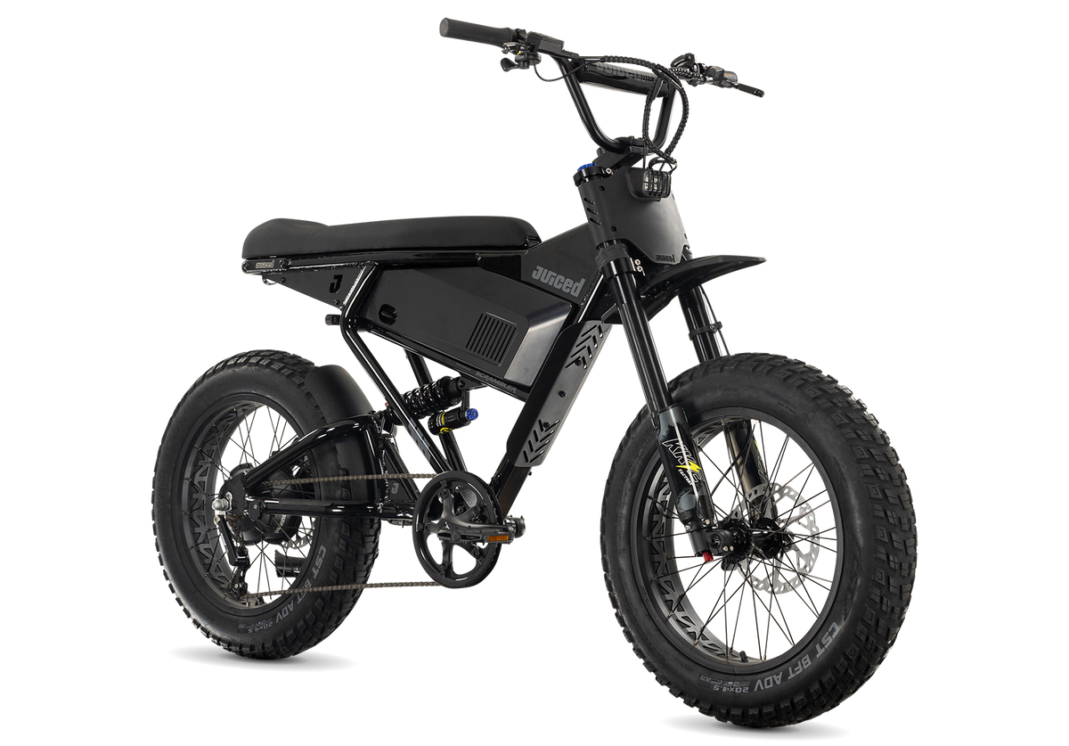 Juiced Scrambler Full-Suspension in Blackberry — angled view