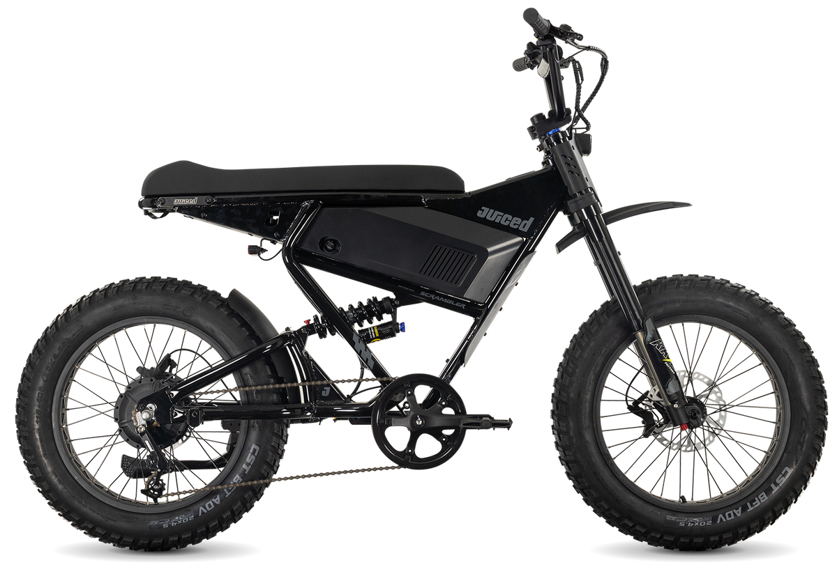 Juiced Scrambler Full-Suspension in Blackberry — drive-side view
