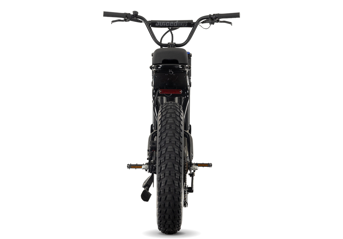 Juiced Scrambler Full-Suspension in Blackberry — rear view