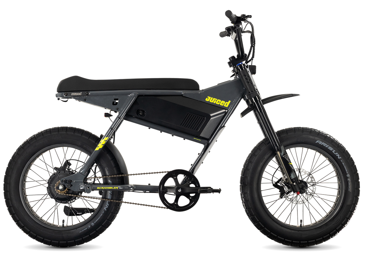 Juiced Scrambler Hardtail in Asphalt Lemonade — drive-side view