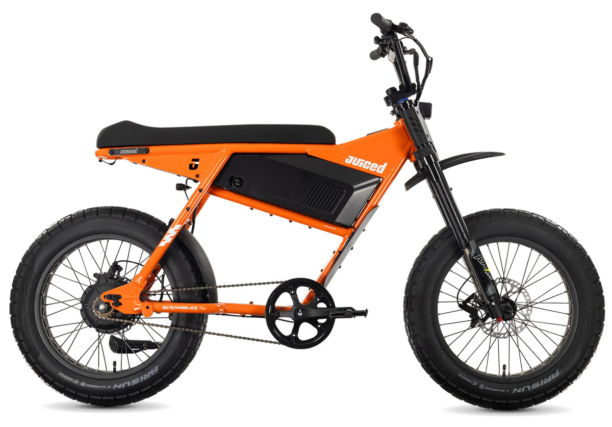 Juiced Scrambler Hardtail in Orange Juice — drive-side view