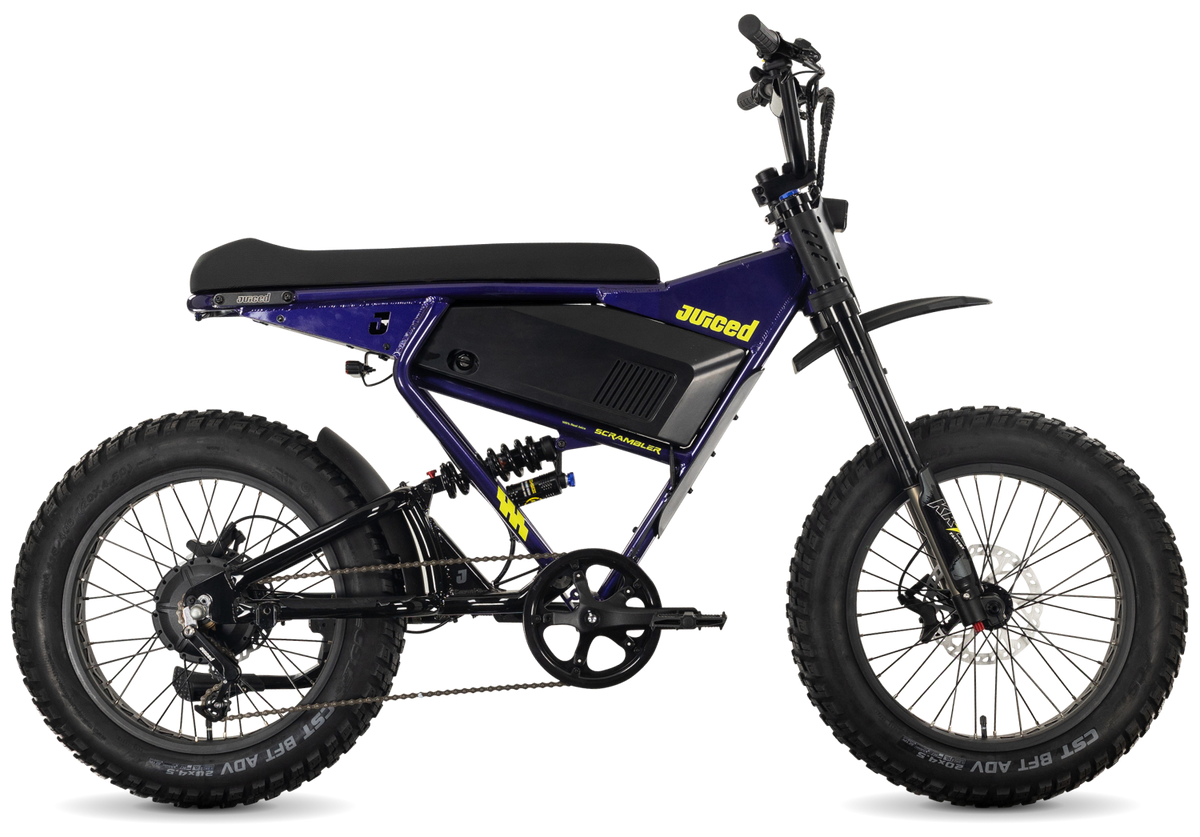Juiced Scrambler Full-Suspension in Grape Juice — drive-side view