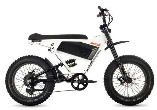Juiced Scrambler Full-Suspension in White Cherry — drive-side view