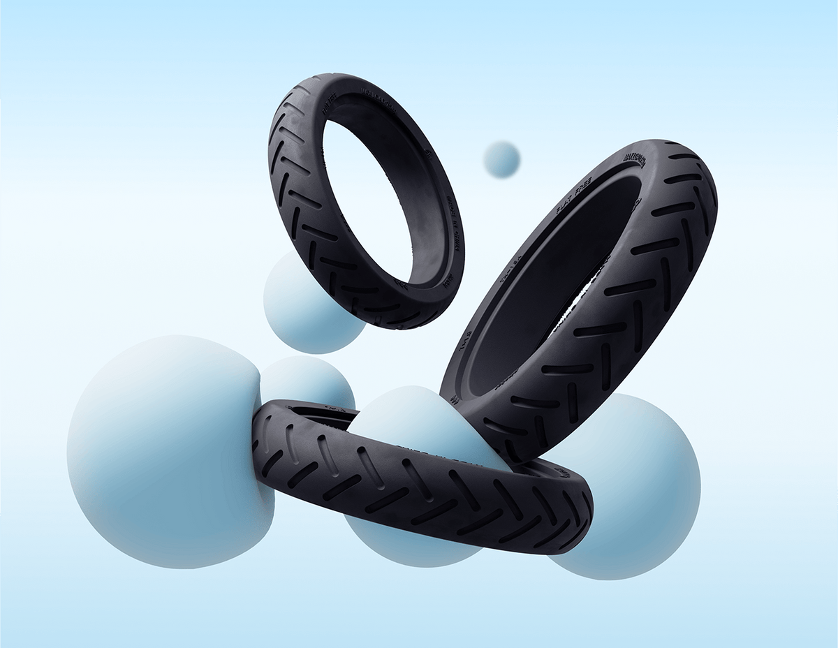 Segway Ninebot C2 Lite electric scooter: Solid rubber tire illustration