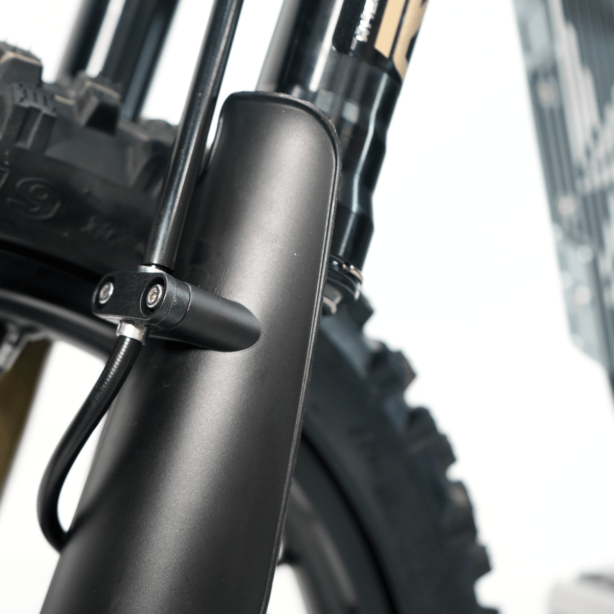 Ventus V1+ EVO electric dirt bike, front fork clamp detail
