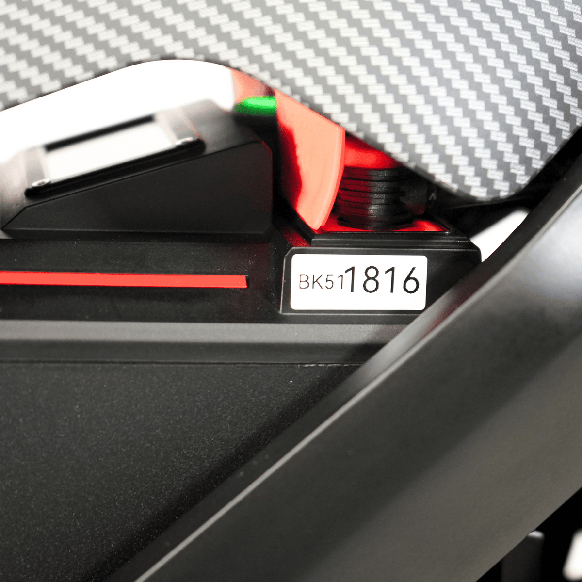 Ventus V1+ EVO electric dirt bike, battery connector and upper battery compartment