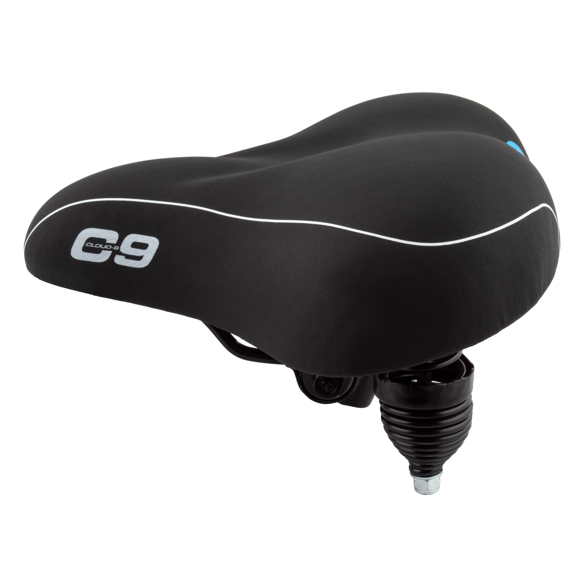 A CLOUD-9 Cruiser Anatomic bicycle seat with the number 9 on it.