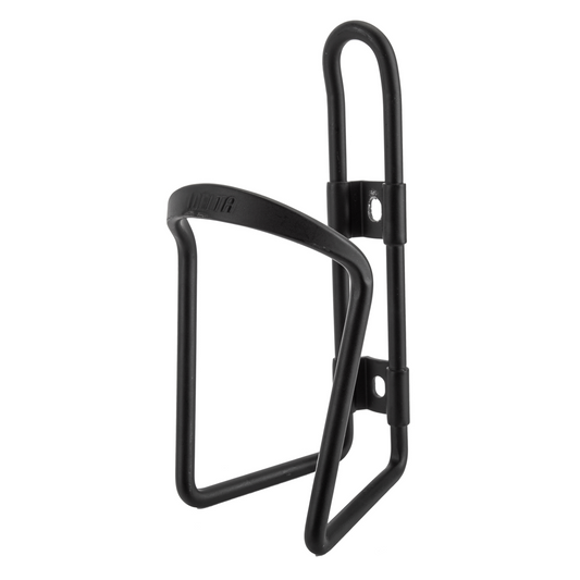A Tampa Bay eBikes black bottle cage with rigid aluminum construction on a white background.
