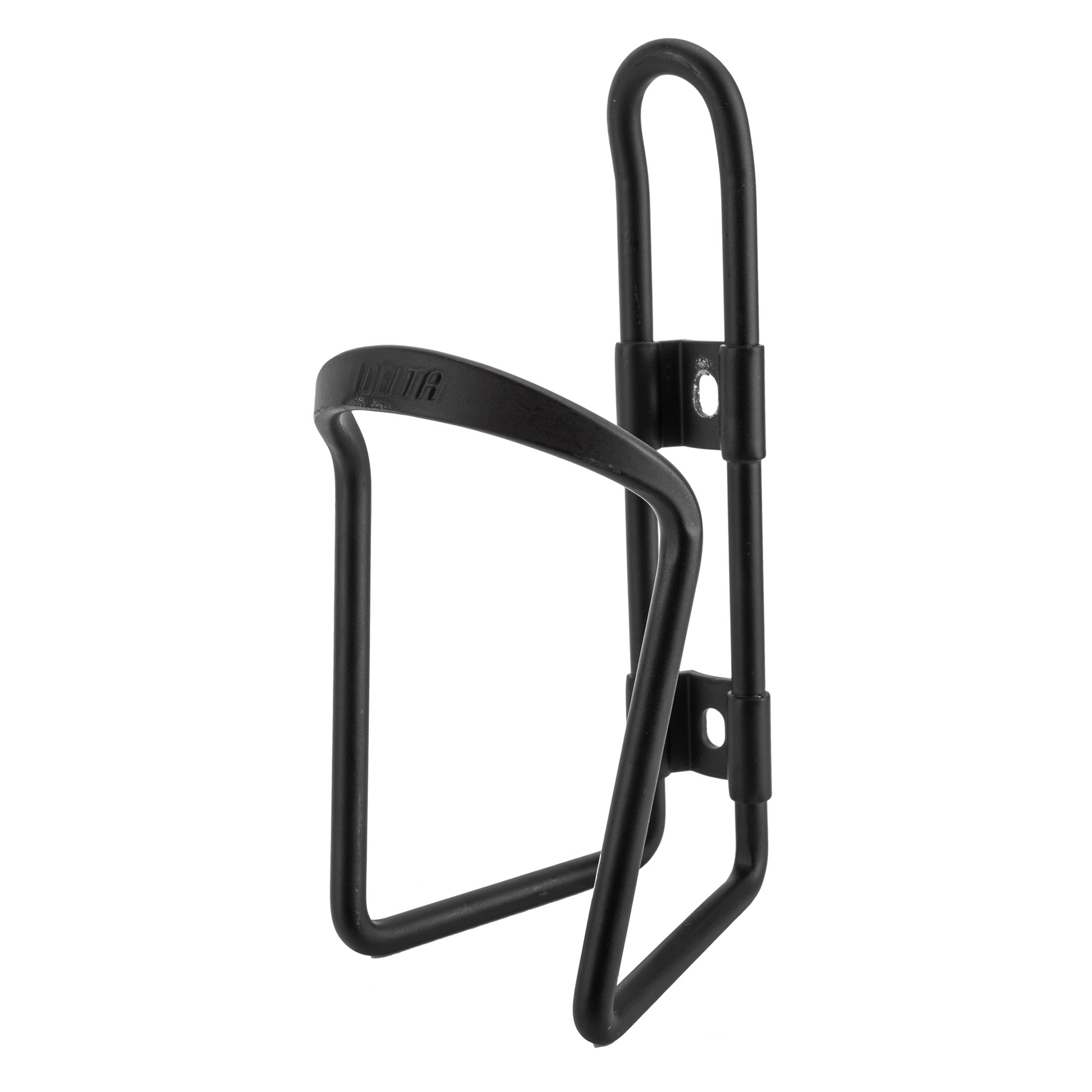 The Tampa Bay eBikes Bottle Cage features a black metal construction with a simple, lightweight design and welded seams for additional strength.