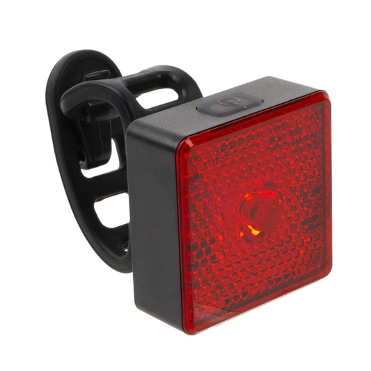 A red Aventon bicycle tail light ensuring visibility and safety on a white background.