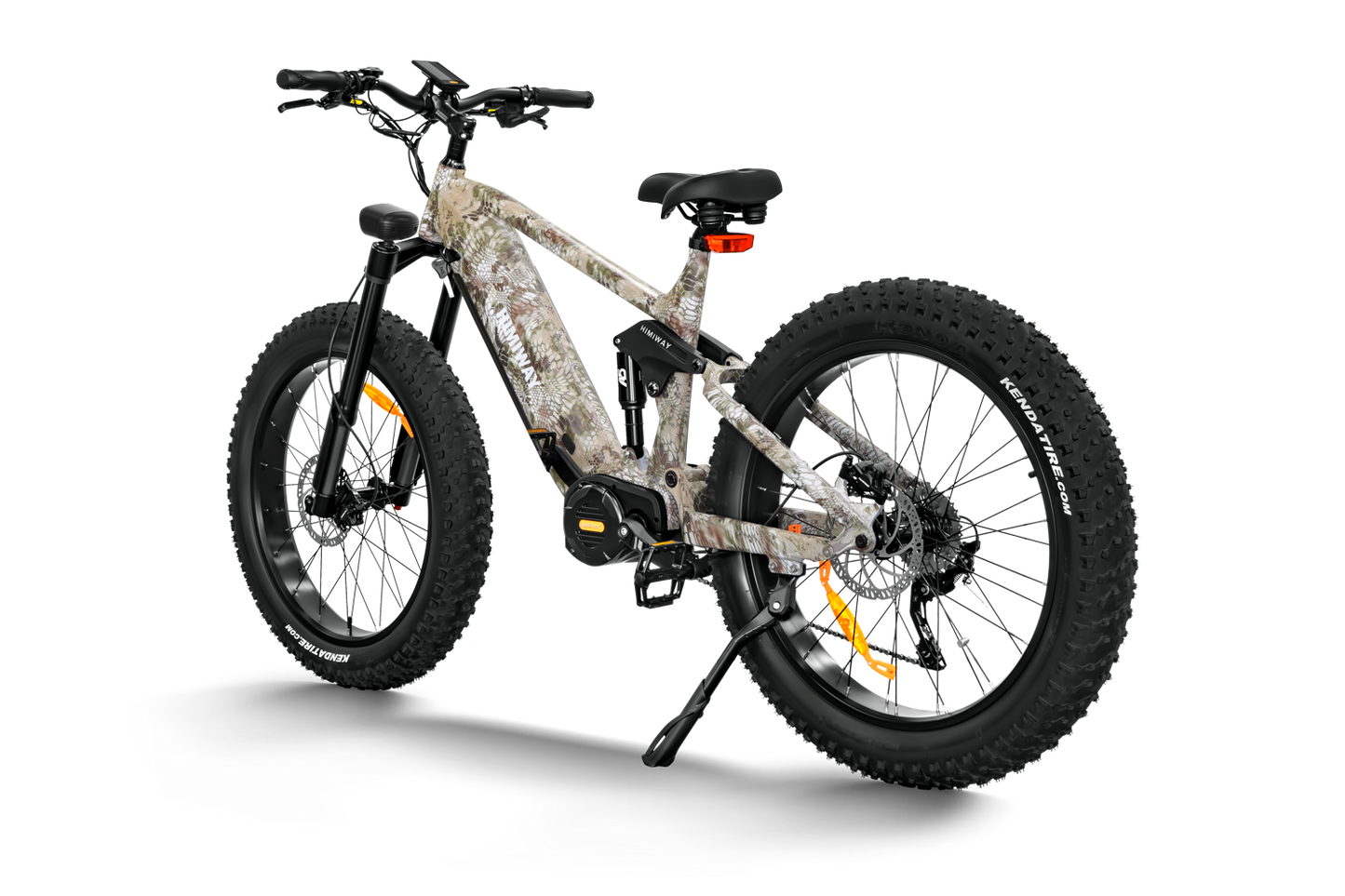 The Himiway Forest Cobra electric bike features a camouflage design and a Bafang mid-drive motor, making it perfect for off-road enthusiasts.