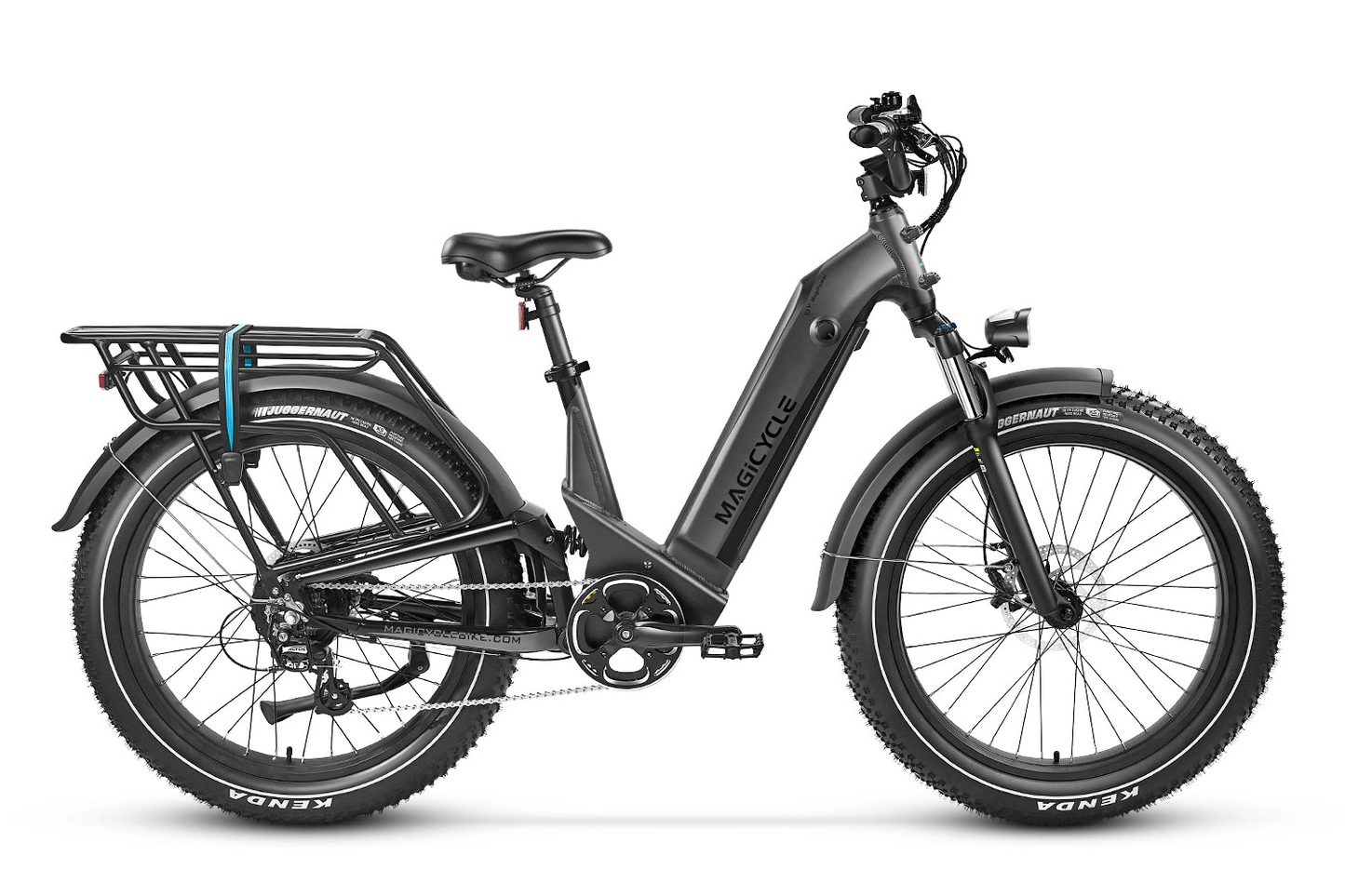 A black electric bike, Magicycle - Deer, on a white background.